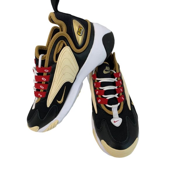 Nike Zoom 2K Sneakers Black/Gold US Size 5 women A00354-005 Running 7989 - Picture 2 of 12